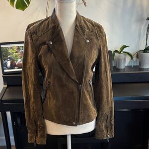 Blank NYC Suede Moss Green Leather Jacket